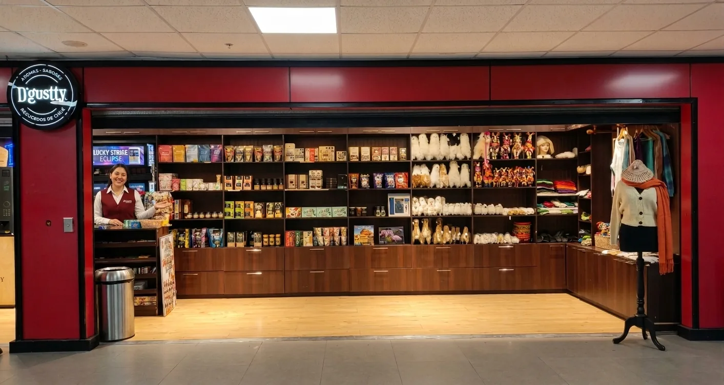 Interior de una tienda D'Gustty con productos en estantería